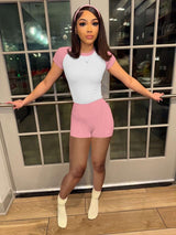 Sporty Chic Two-Piece Set - S, Multi Pink image