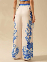 Tropical Print High-Waisted Wide-Leg Pants image 4