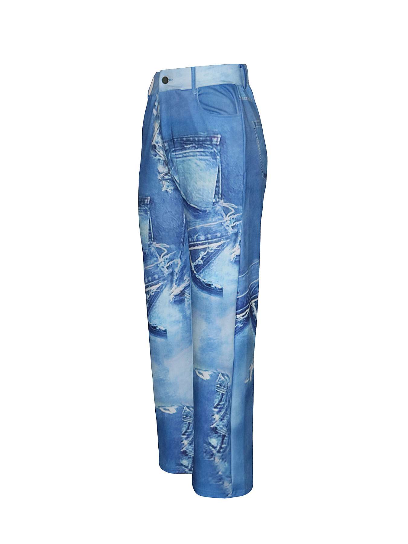 Stylish Distressed Blue Jeans image 2