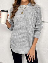 Turtleneck Oversized Pullover Casual Sweater - M, Grey image