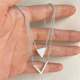 Layered V-Shaped Pendant Necklace image 0
