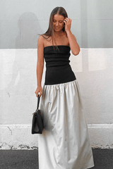 Elegant Contrast Maxi Dress image 1