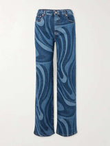 Abstract Pattern Wide-Leg Jeans image 4