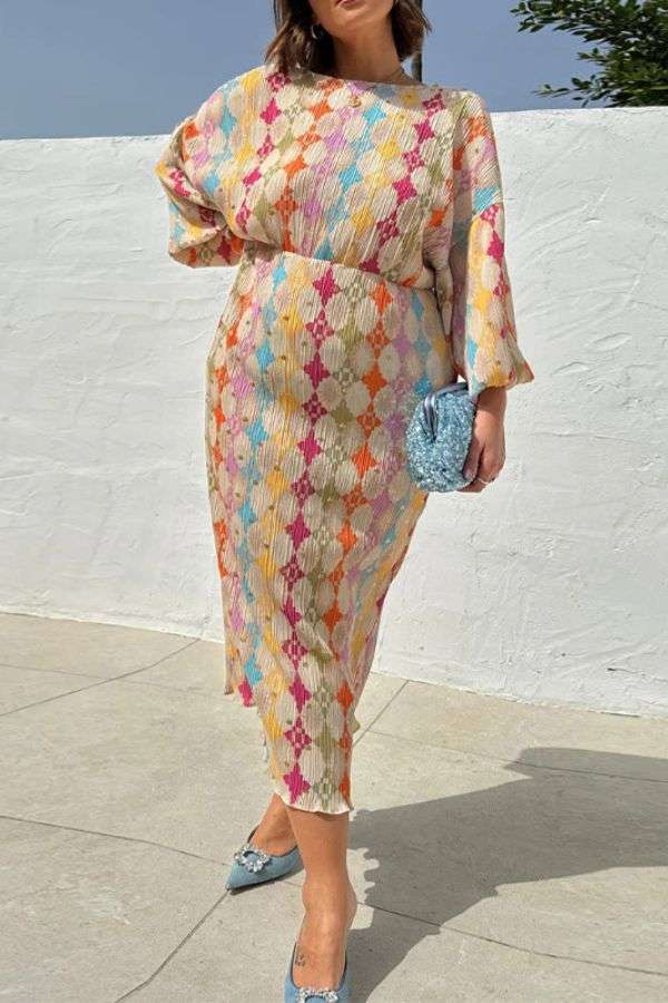 Geometric Patterns Print Midi Dress image 0