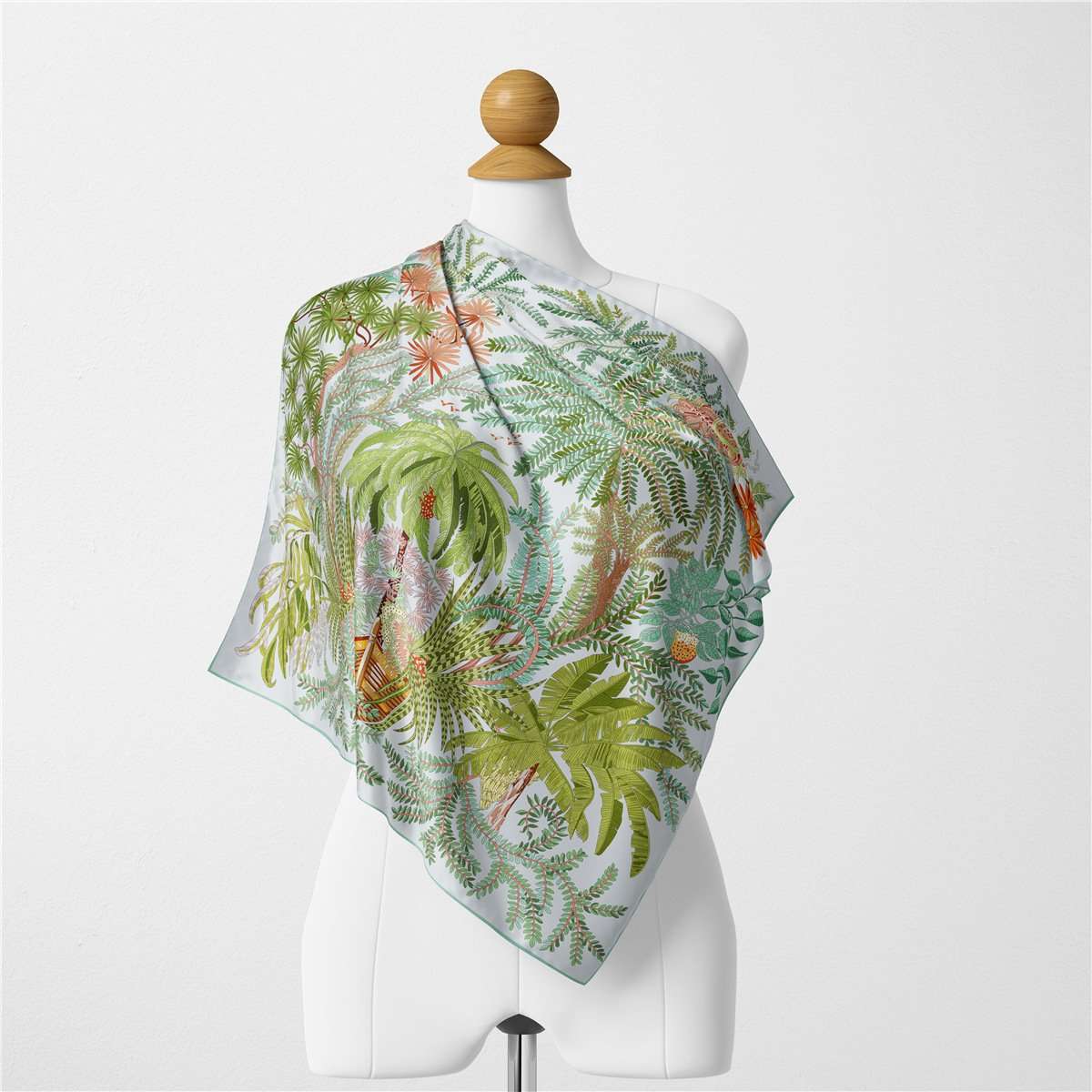 Green Trees Print Square Scarves Wraps image 2