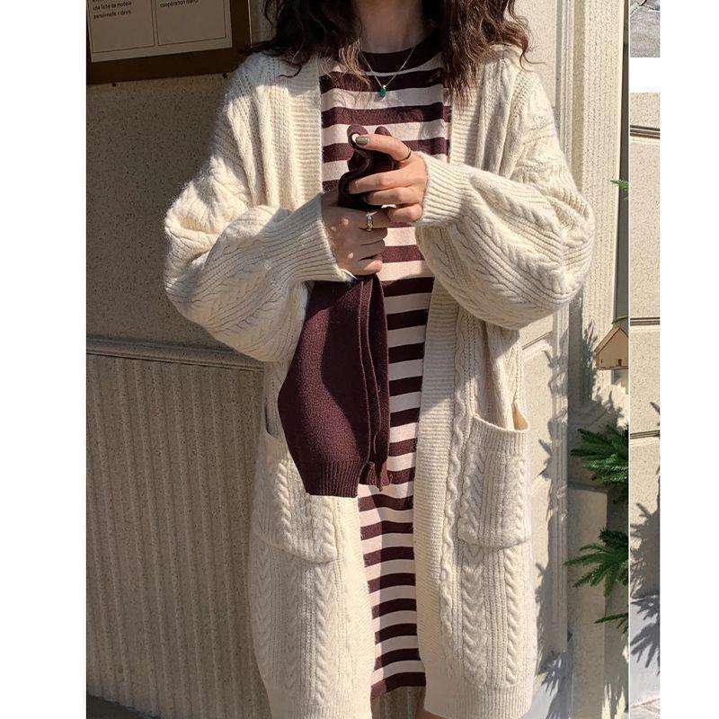 Cozy Cable Knit Long Cardigan image 0