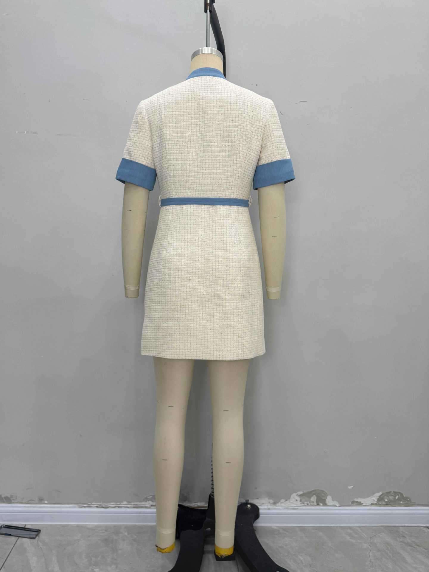 Elegant Tweed Dress with  Button Details image 3