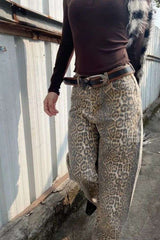Vintage Leopard Print Wide-Leg Pants image 0