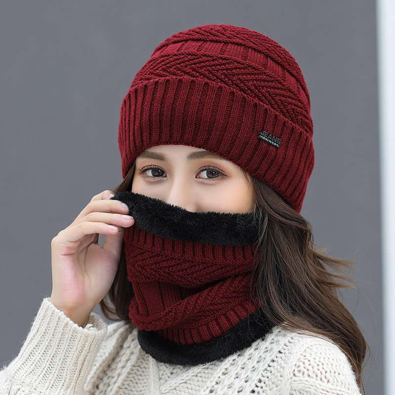 Knitted Winter Bennie - Free Size, Maroon Brown image