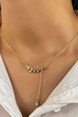Flower Lariat Necklace Y Pendant image 0