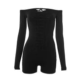 Off-Shoulder Bodycon Romper image 3
