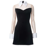 Chic Contrast Collar Mini Dress image 5