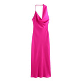 Elegant Hot Pink Asymmetrical Slip Dress image 2