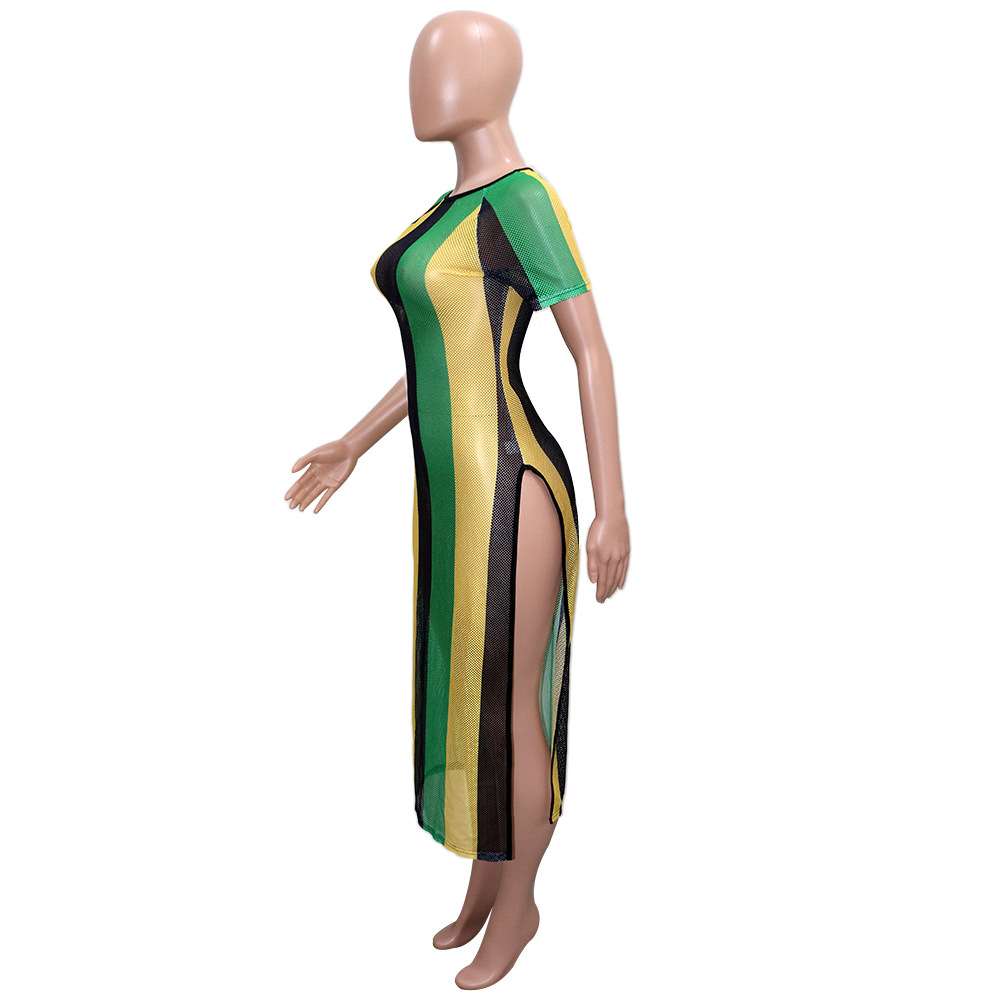 Vibrant Color Block Maxi Dress image 2