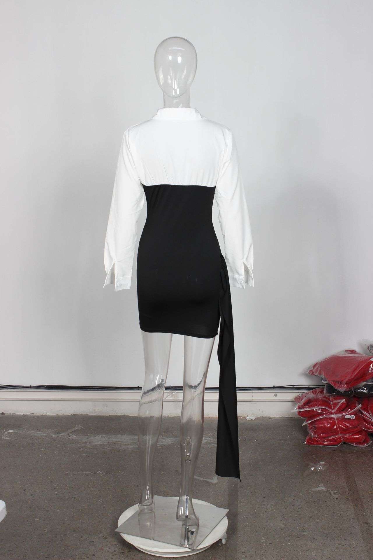 Color-Block Dress with Asymmetrical Detail image 2