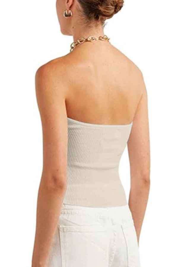 Sexy Solid Color Off Shoulder Knitted Fashion Crop Top image 1