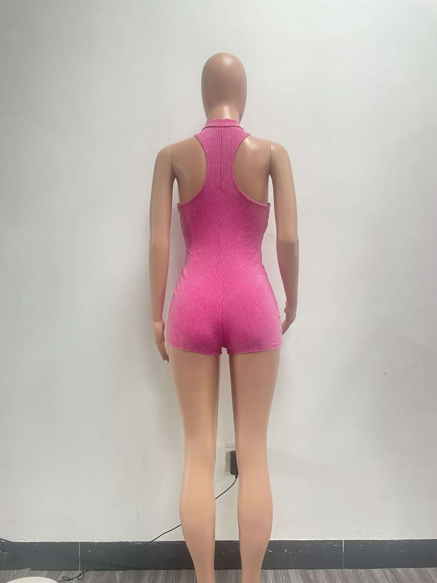 Halter Neck Romper with Contrast Stitching image 3