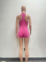 Halter Neck Romper with Contrast Stitching image 3