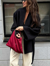 Oversized Textured Kimono-Style Jacket image 5