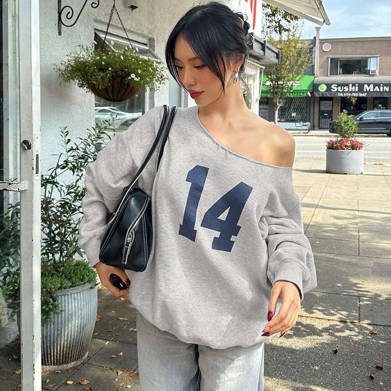 Fashion Long Sleeve Loose Casual Streetwear Pullover Hooidei - S, Grey image