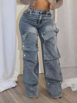 Irregular Snapped Denim Pant image 3