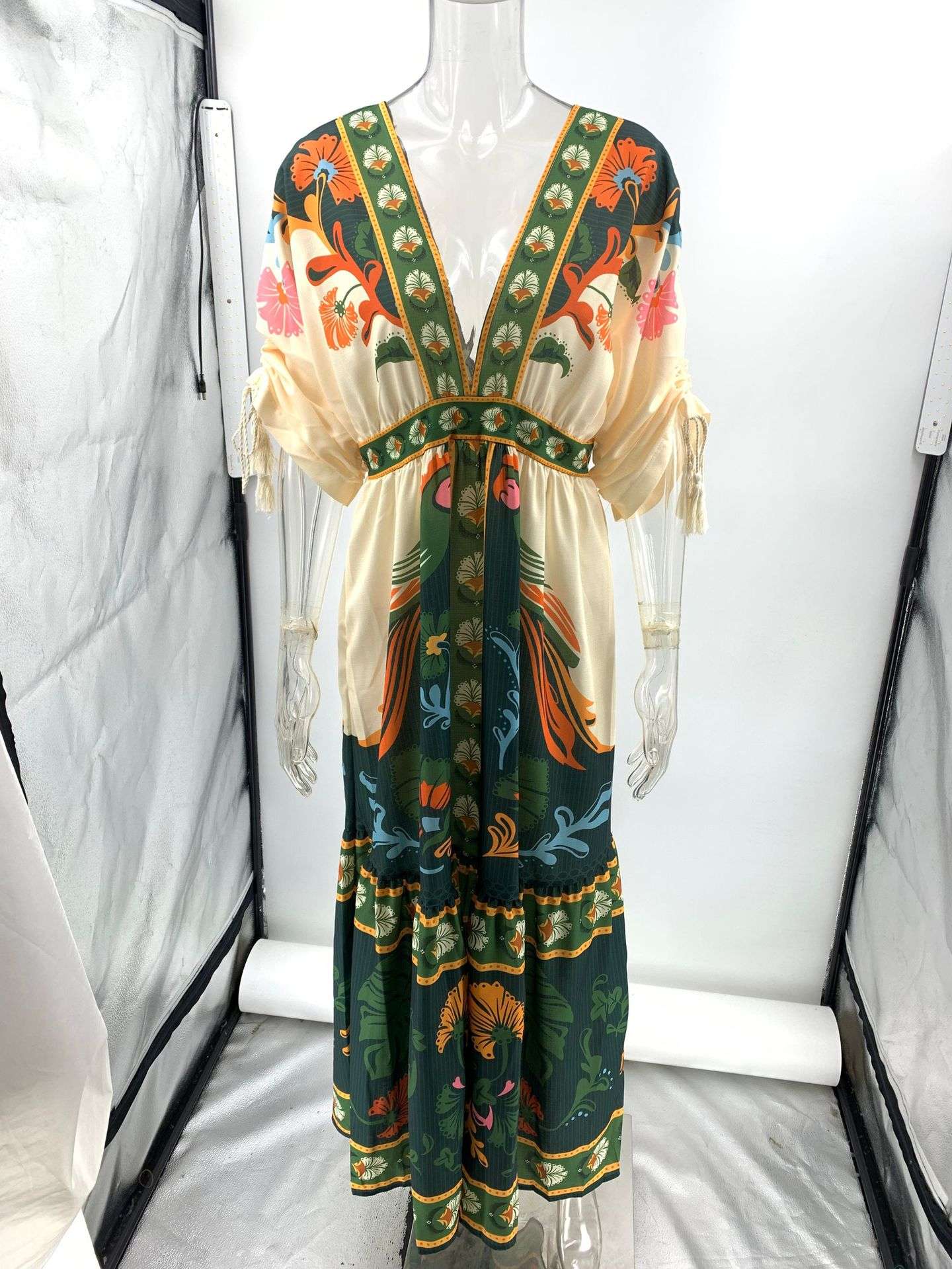 Deep V-Neck Maxi Dress image 1