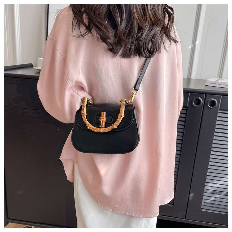 Elegant Handbag with Bamboo Handle image 0