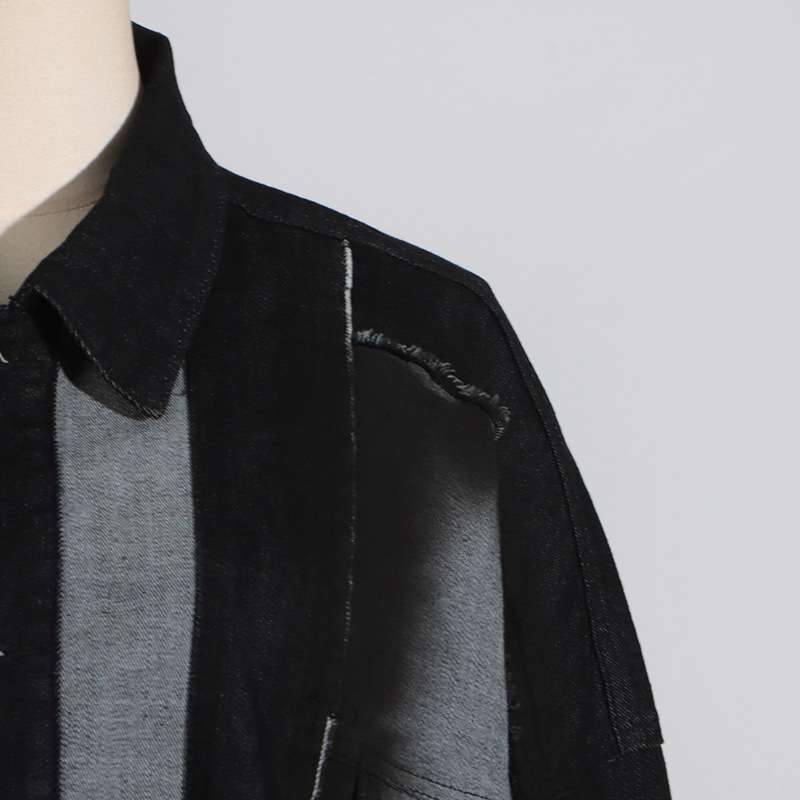 Deconstructed denim jacket image 6