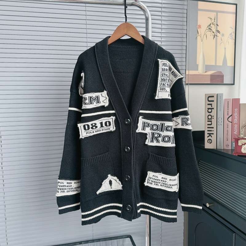Oversized Patchwork Graphic Cardigan image 7