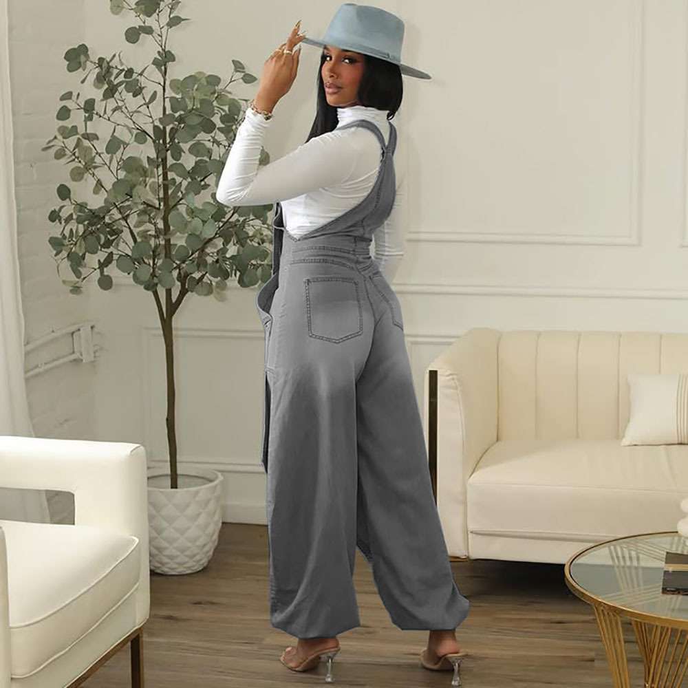 Oversized Jumpsuit with Zipper Details image 5