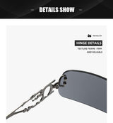 Silver-Frame Gradient Blue Sunglasses image 5