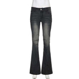 Low Waist Washed Slim-Fit Boot-Cut Jeans image 4