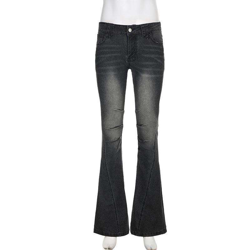 Low Waist Washed Slim-Fit Boot-Cut Jeans image 4