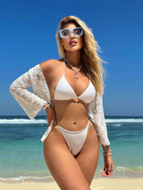 Long-Sleeve Bikini Cover-Up with Tie Front image 3