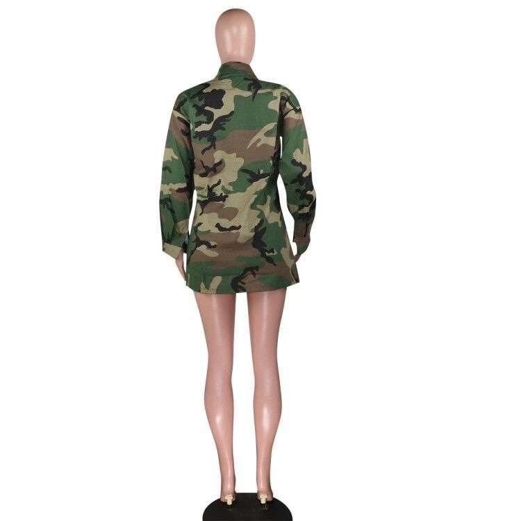 Fashion Lip Print Camo Jacket image 6