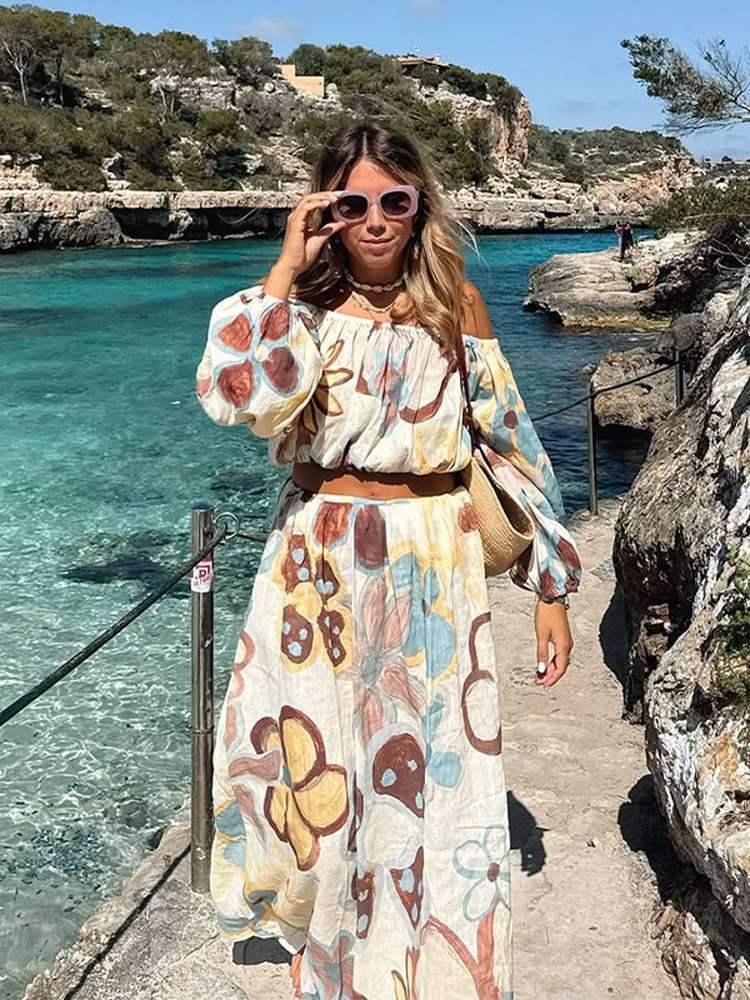 Floral Off-Shoulder Two-Piece Set image 1