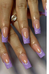 Purple Tip Almond Nail Set image 0