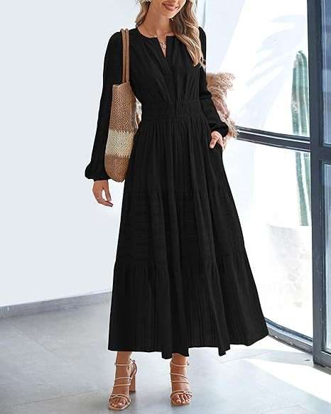 Elegant Long Sleeve Maxi Dress image 0