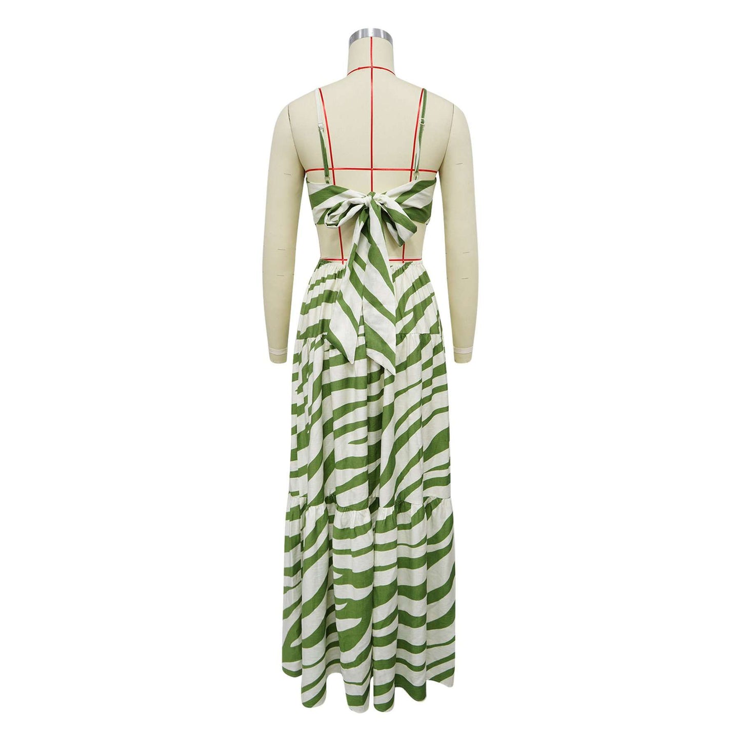 Striped Tiered Maxi Dress image 5