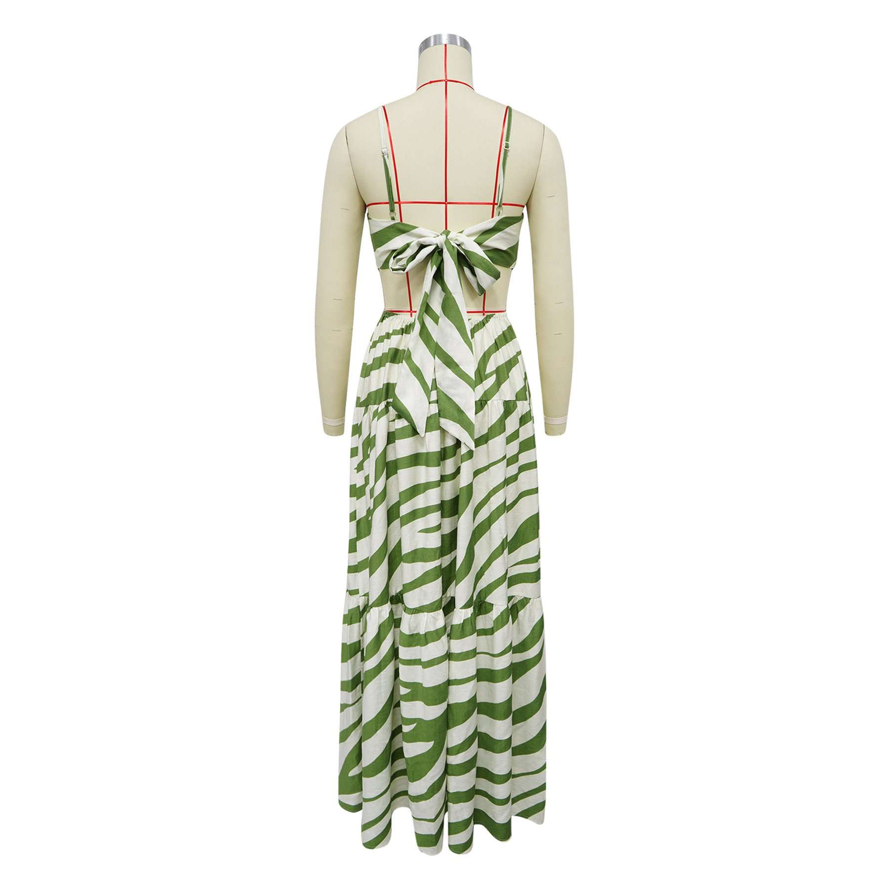 Striped Tiered Maxi Dress image 5