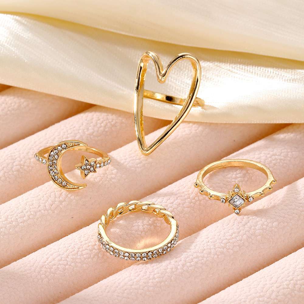 Ring Set - Heart, Moon, & Star Design image 1