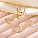 Ring Set - Heart, Moon, & Star Design image 1