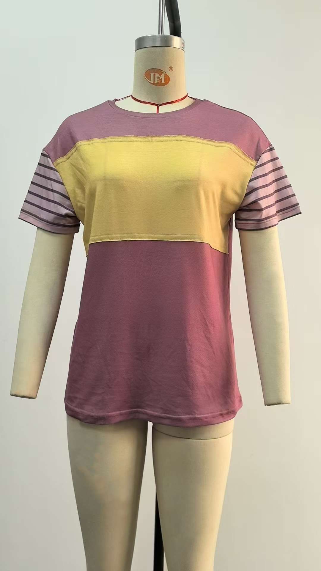 Colorblock Mixed Media Short-Sleeve T-Shirt image 5