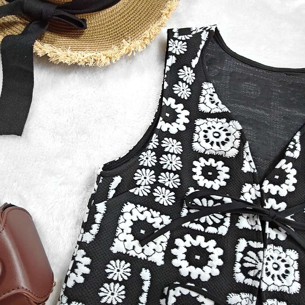 Boho Patchwork Tie-Up Vest Top image 5