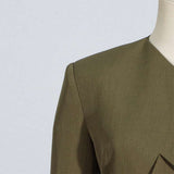 Solid Color With Belt Long Sleeve Blazers image 4