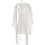 Asymmetric Dress with Cape Detail image 6