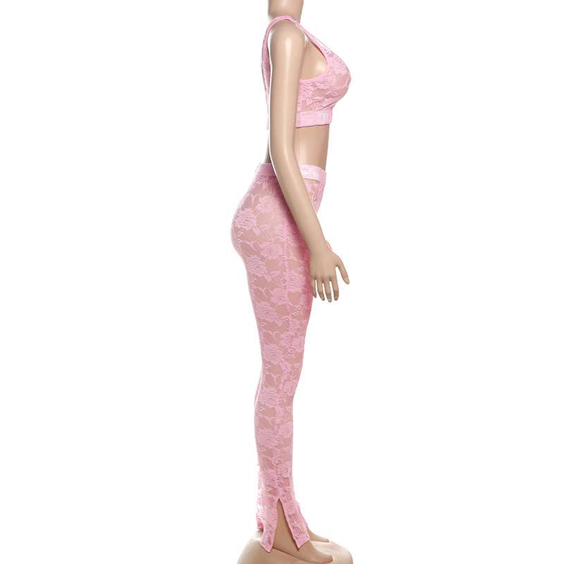 Lace Crop Top and Pants Set image 7