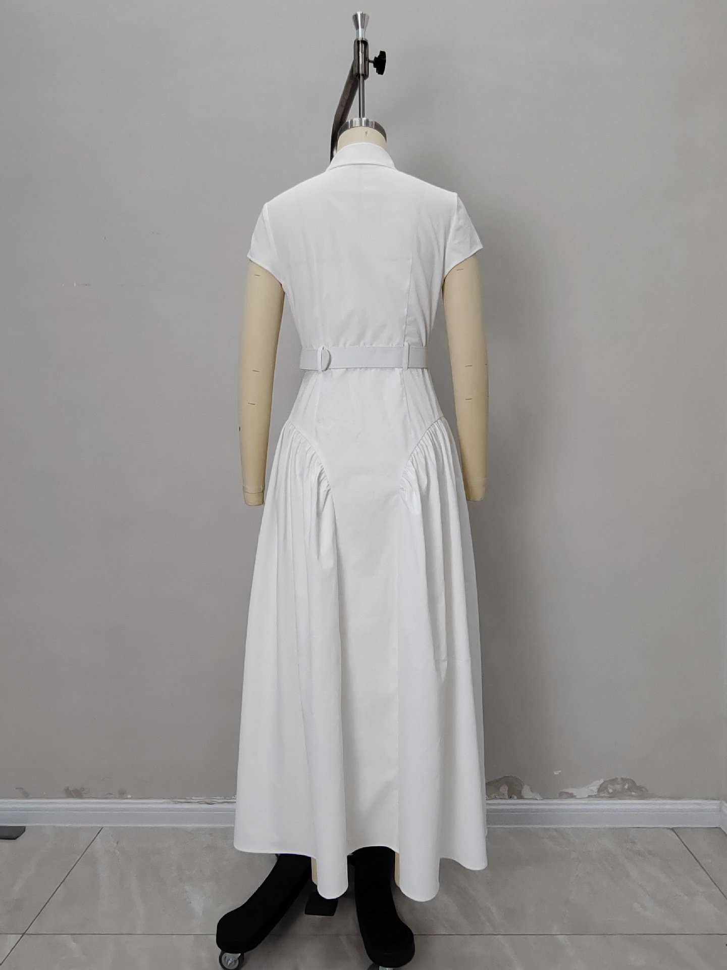 Button-Front Maxi Dress with Belt image 5