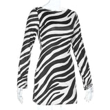 Stylish Zebra Print Long Sleeve Dress image 4