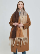 Thick Shawl Autumn Winter Warm Tassel Geometric Scarf image 5